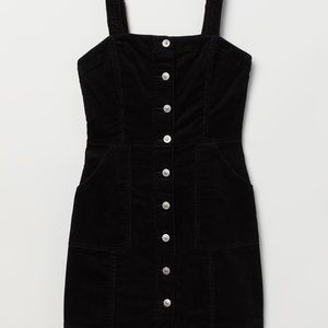 Short black corduroy dress